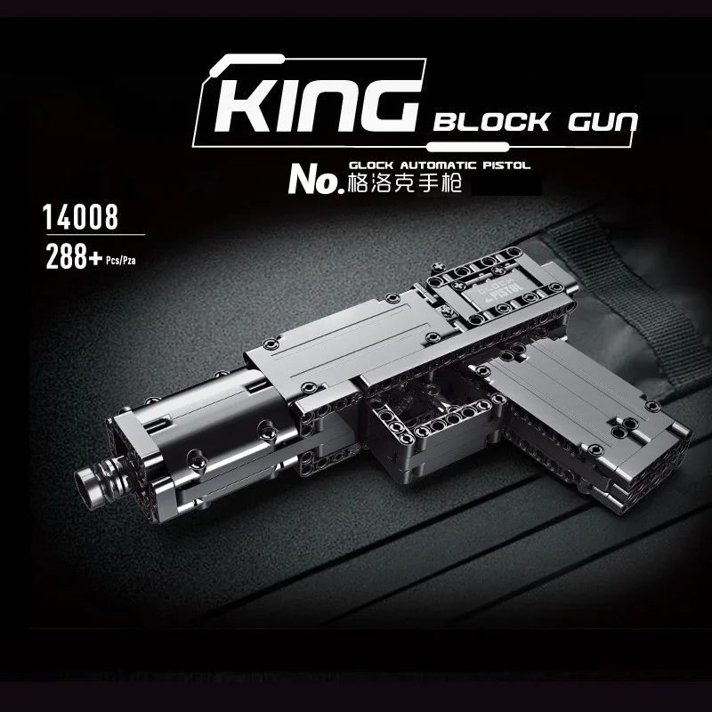 

Military Gun GLOCK AUTOMATIC PISTOL 288PCS Building Blocks 14008 Assembly Bricks Educational SWAT Weapon Brick Toys for Children