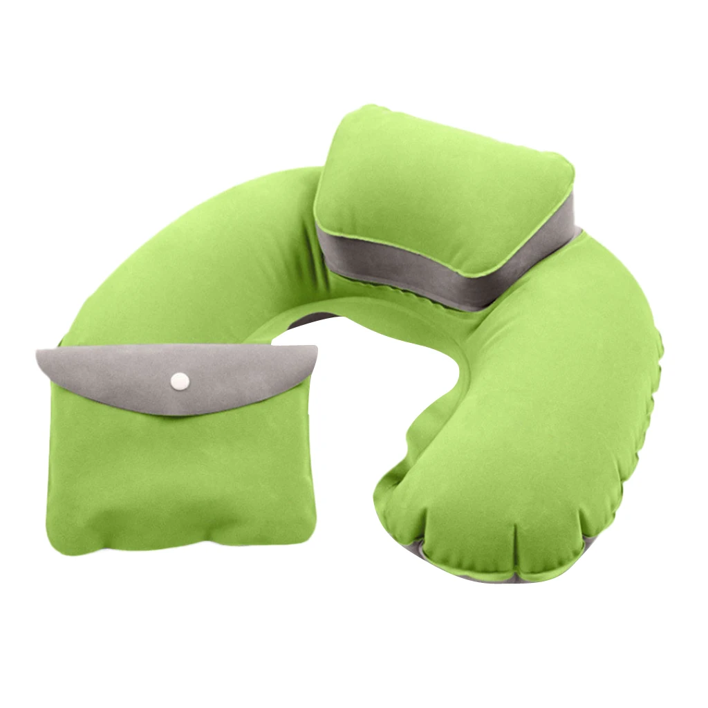 Travel Plane Inflatable U Shape Pillow Comfortable Neck Head Rest Air Soft Cushion Camp Sleeping Gears for Camping Hiking