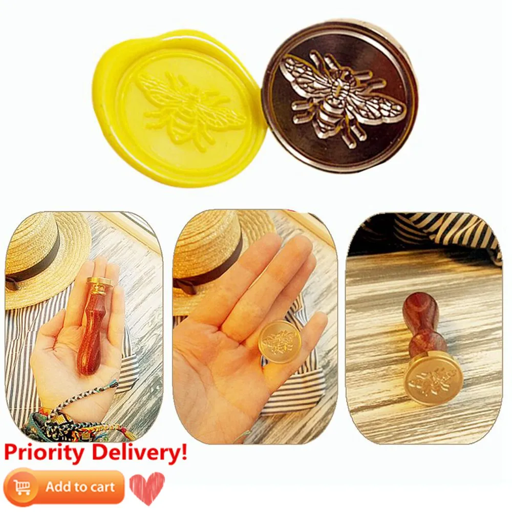 Для DIY Crawn Bee восковый узор печать ретро деревянные античные уплотнения воск