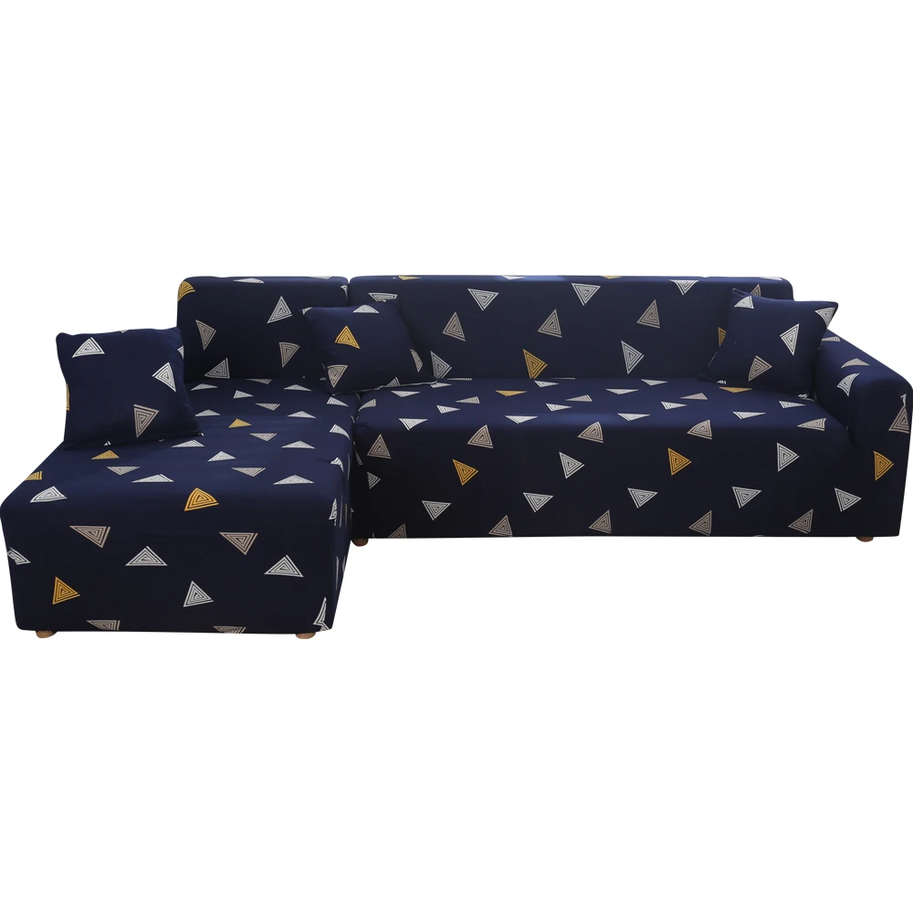 Sofa Cover Set Geometric Couch Cover Elastic Sofa Cover for Living Room Pets Corner L Shaped Chaise Longue Sofa Cover 2 pieces