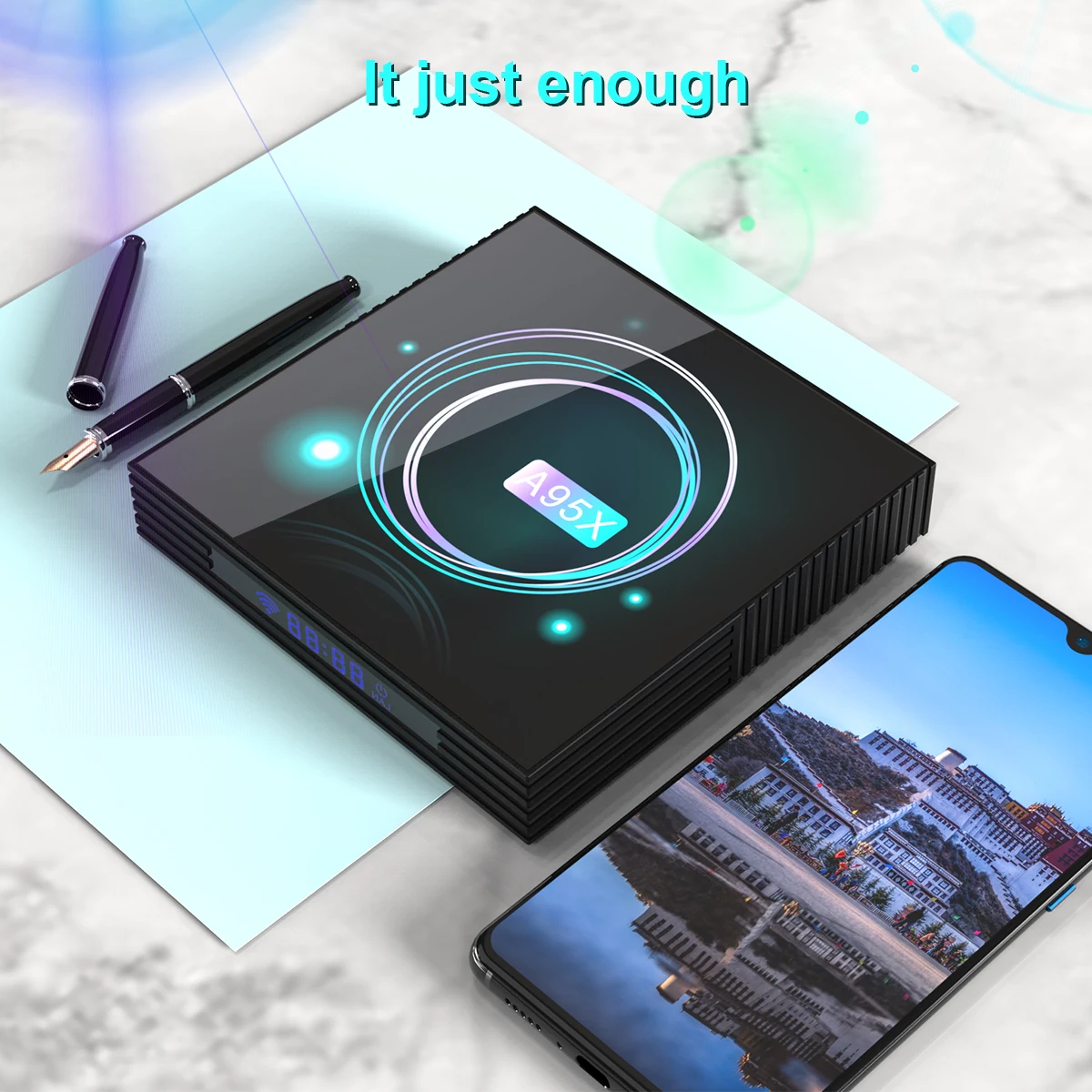 Crenovtv Box Android 9,0 A95XF3 тонкий Amlogic S905X3 2,4G/5G WiFi декодирование 8K до 4K Поддержка Plex медиасервер телеприставка