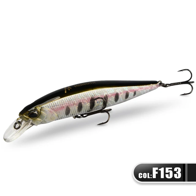 MRERDITH JERK MINNOW 100F 14g  Floating Wobbler Fishing Lure 24Color Minnow Lure Hard Bait Quality Professional Depth0.8-1.0m JBR-100F-F153