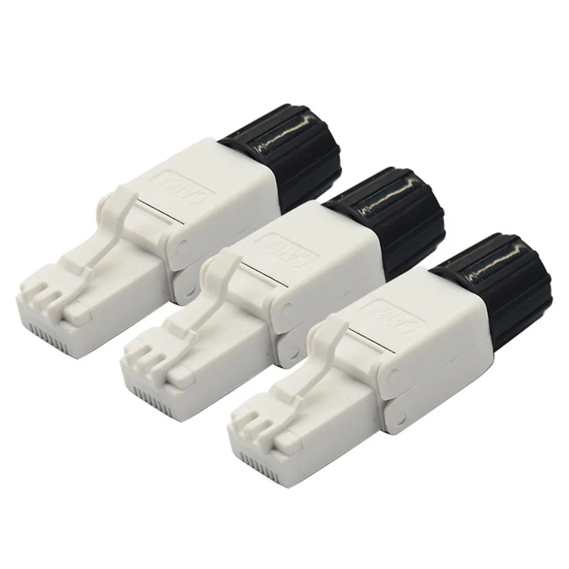 RJ45 Cat6A Anschlüsse Werkzeug-Freies Wiederverwendbare Ethernet Kündigung Stecker Für 23AWG SFTP UTP Kabel, Einfach Internet Stecker