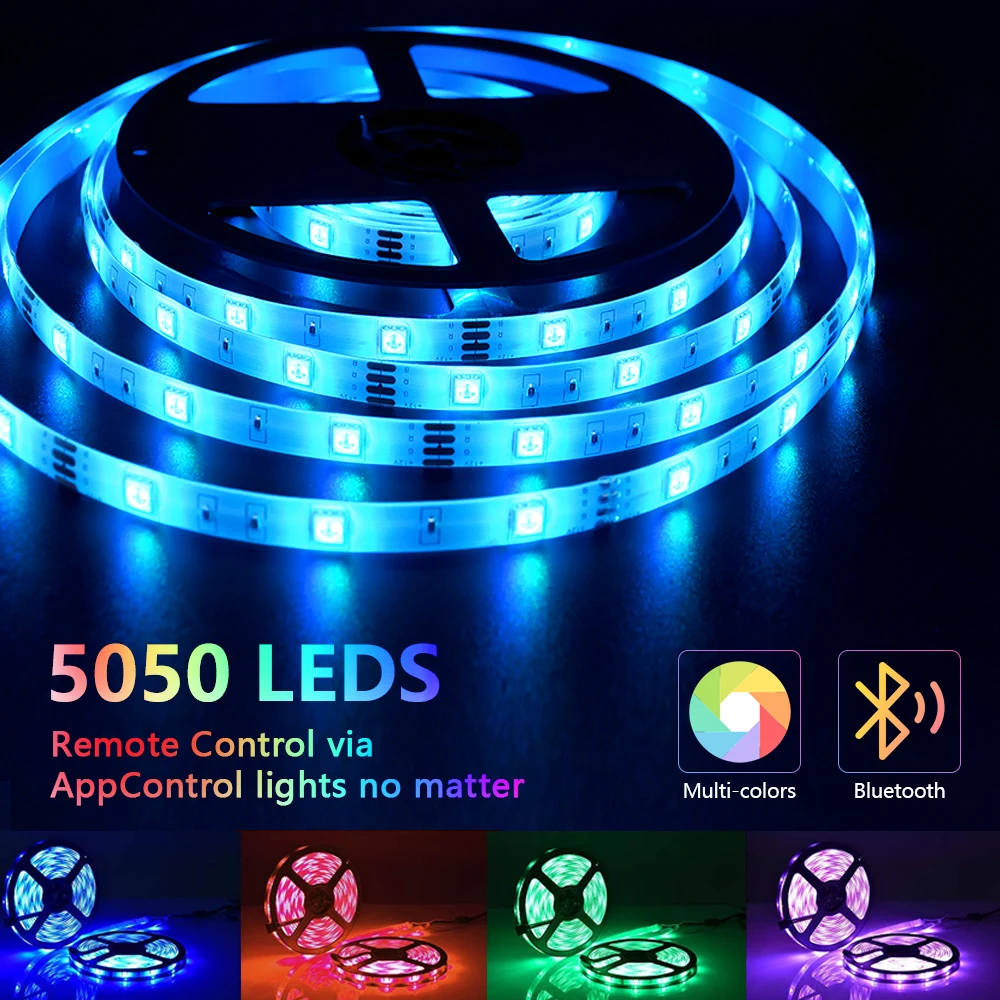 Flexible LED Strip Lights Waterproof, 5/3/1M Bluetooth 5050LEDs
