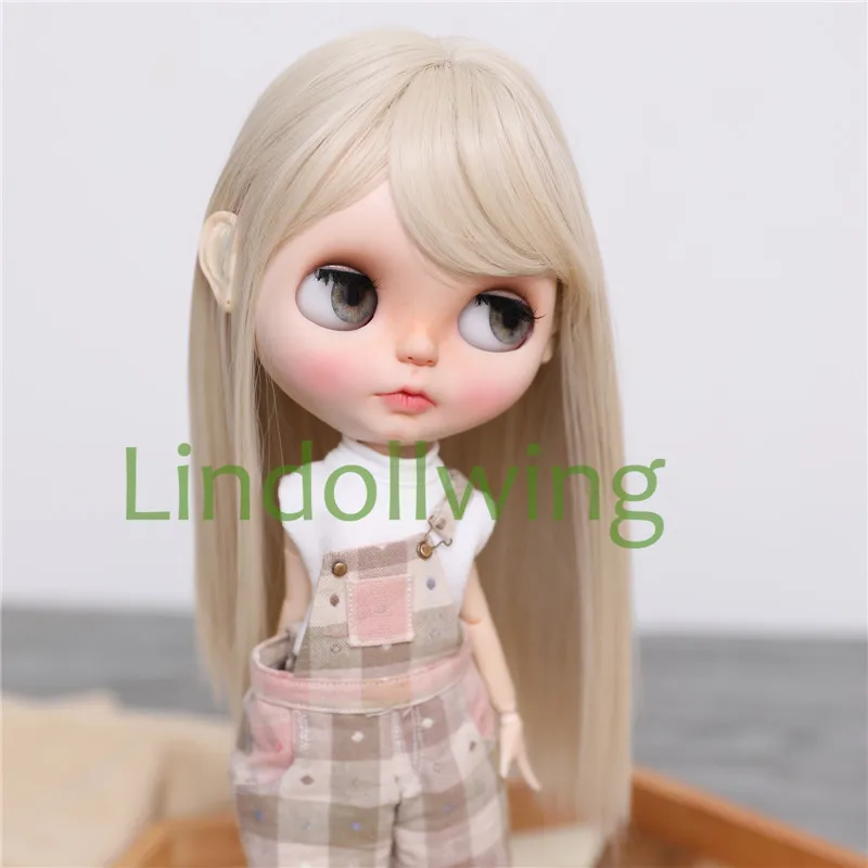 9-10 inch Blyth Wig Long Light Blonde Straight Hair 0809 - 2