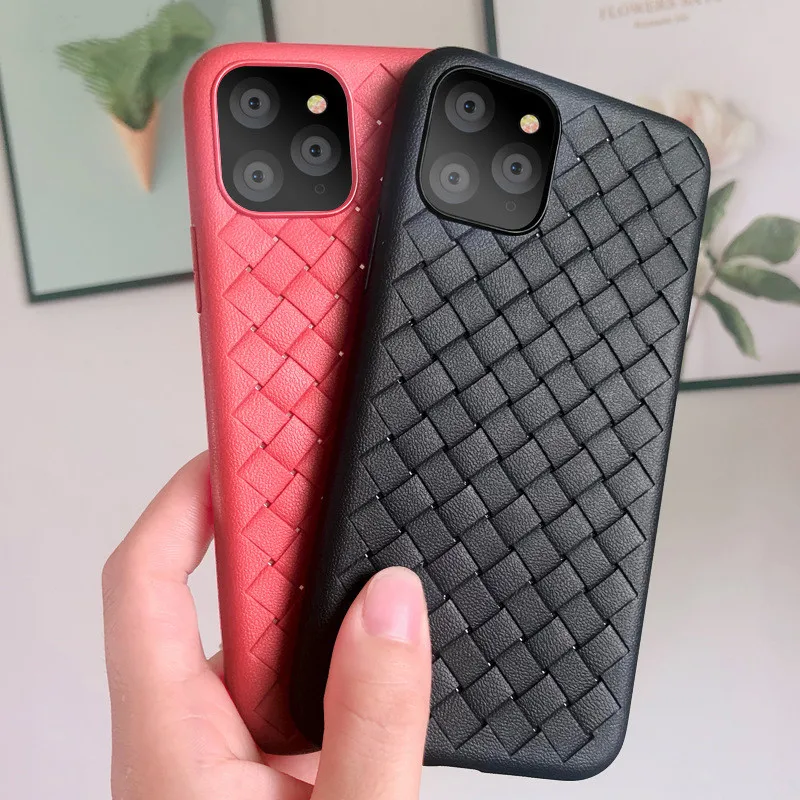 Дышащий сетчатый чехол для iPhone 11 XR 6S 7 8 Plus X кожаный ТПУ ткачества BV силиконовый