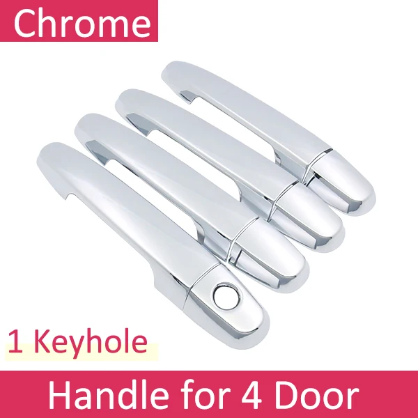 1 keyhole 4 Door Дверные ручки автомобильные аксессуары для Daihatsu Terios Bego Eco Wild J200 F400 2006~ Хромированная ручка Накладка Набор наклеек - Название цвета: 1 keyhole 4 Door