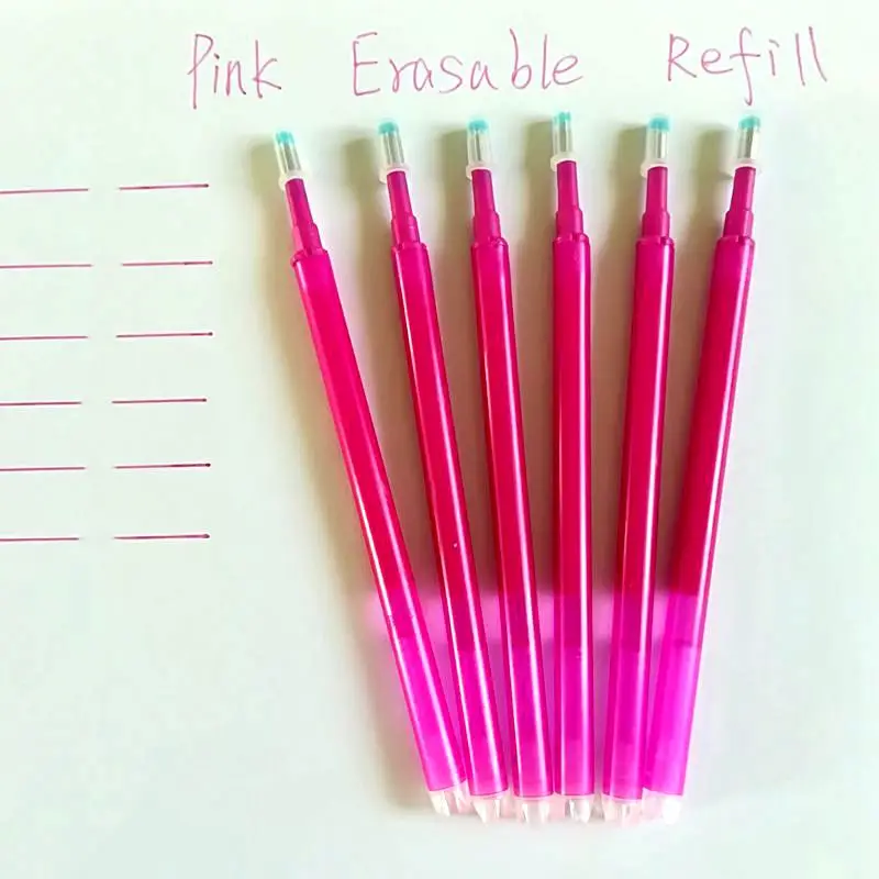 6 PCS Pink Волшебная стираемая ручка, заправка 0,7 мрозовых чернил, гелевая ручка, Заправка для ребенка, подарочная ручка для письма, канцелярские принадлежности для офиса и школы - Цвет: 6 PCS Pink