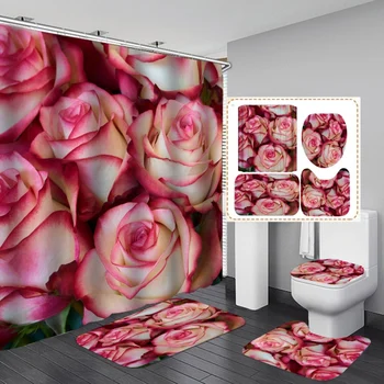 

Shower Curtain Valentine's Day Bath Romantic Love European And American Style Printing Bathroom Supplies