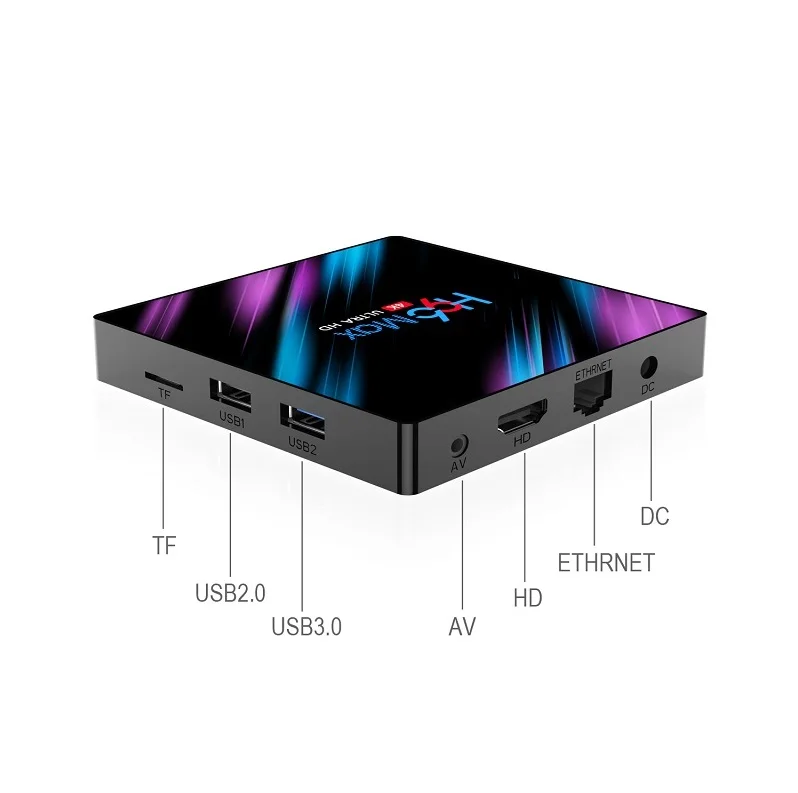 Смарт ТВ приставка Android 9,0 Голосовое управление H96 Max RK3318 четырехъядерный 64 бит 4 ГБ 32 ГБ 64 Гб 2,4 ГБ/5,8 Гб Wifi BT 4,0 медиаплеер 4K Google