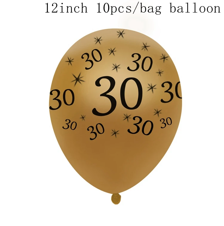 Huiran 15 шт. шары на день рождения 30 40 50 украшения на день рождения 30th 40th 50th Декор на день рождения Юбилей шары - Цвет: 30 Golden balloon