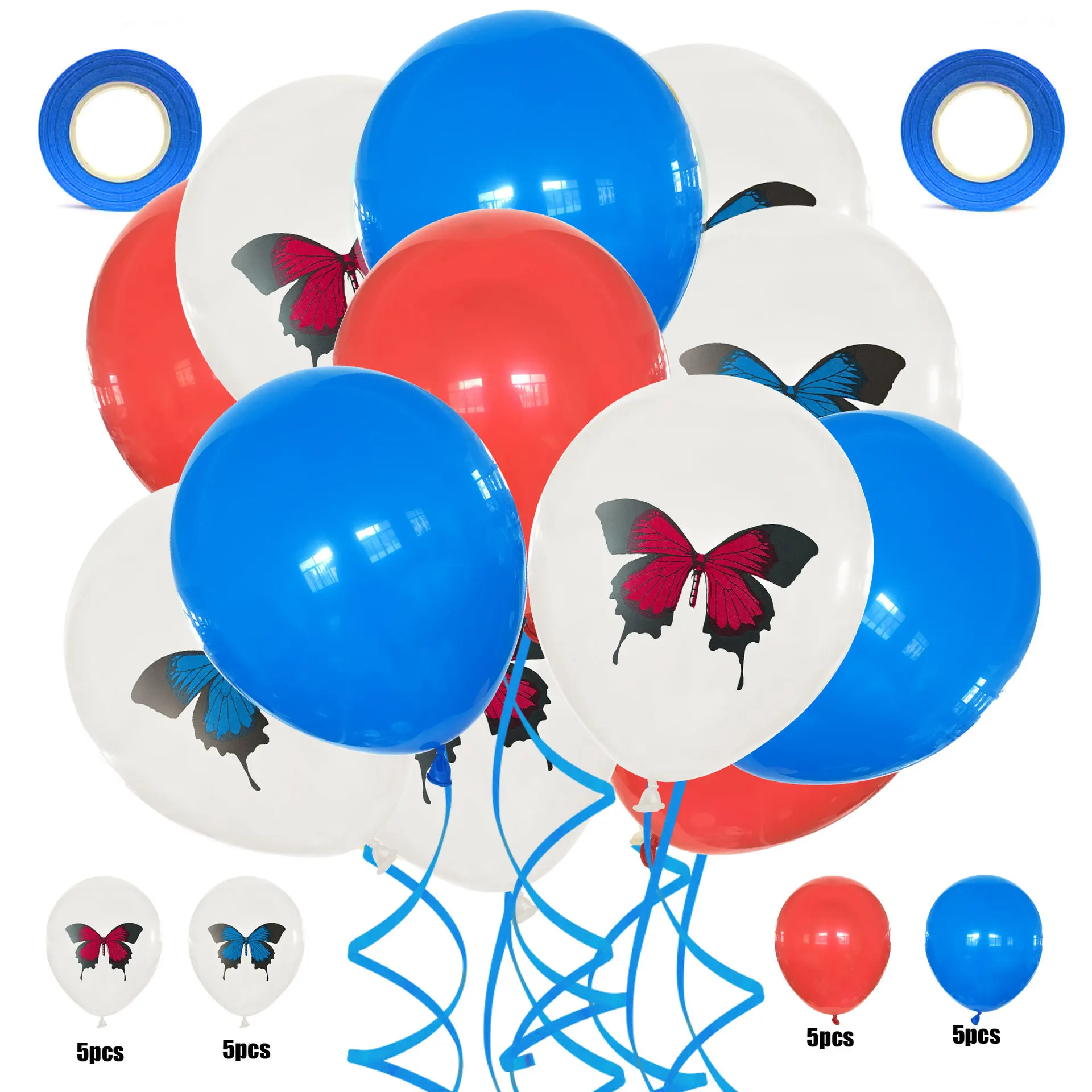 Цветные латексные воздушные шары в виде бабочки хвоста насекомых животных для