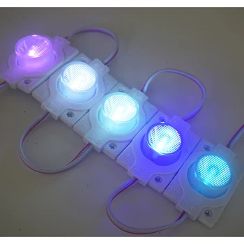 

100pcs injection LED module light with lens RGB DC12V SMD 2835 0.72W IP65 automatic color change do not need controller