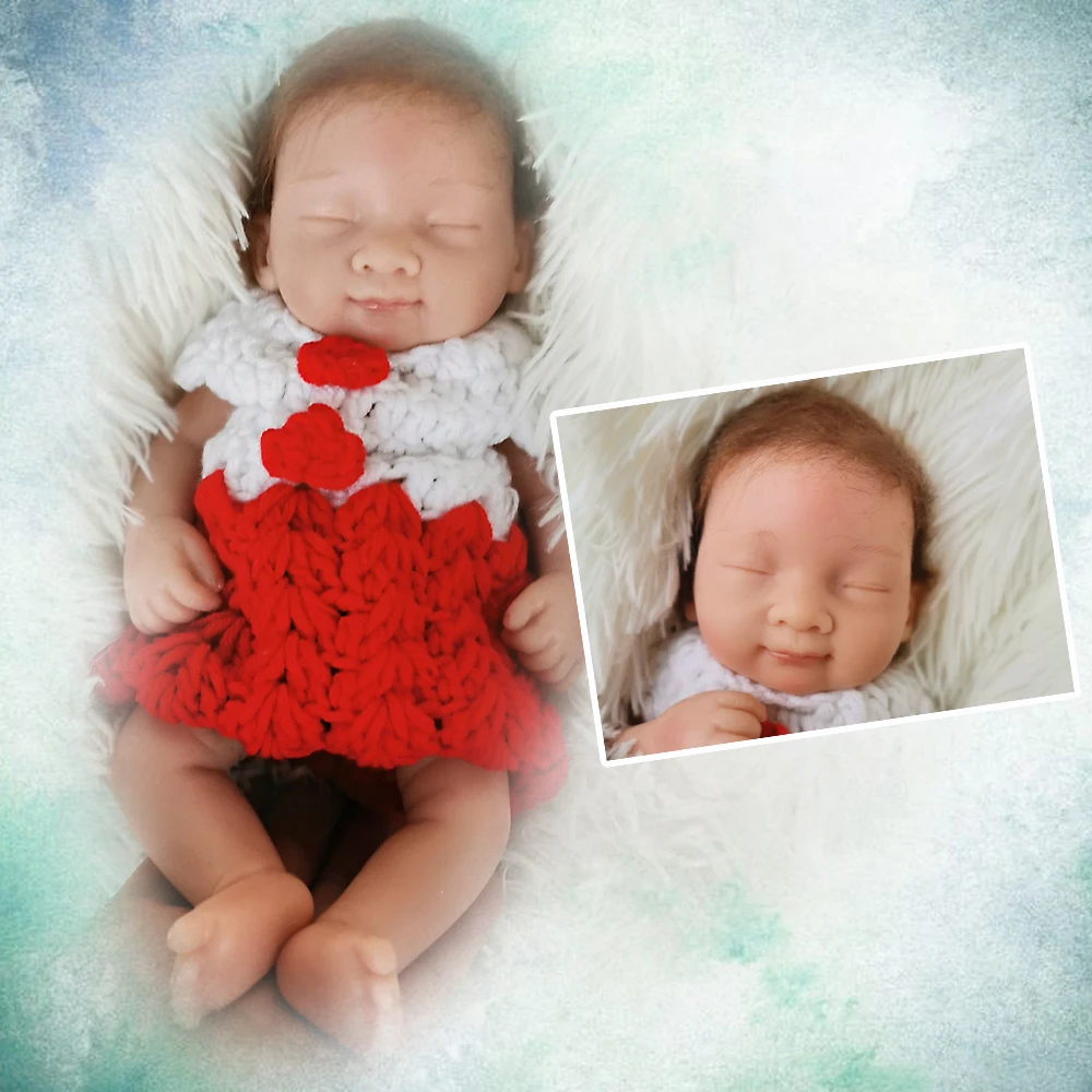 Цельная силиконовая кукла реборн 10 дюймов bebe Reborn Baby dolls Bonecas игрушка для ванны милый реалистичный подарок на день рождения для новорожденных девочек