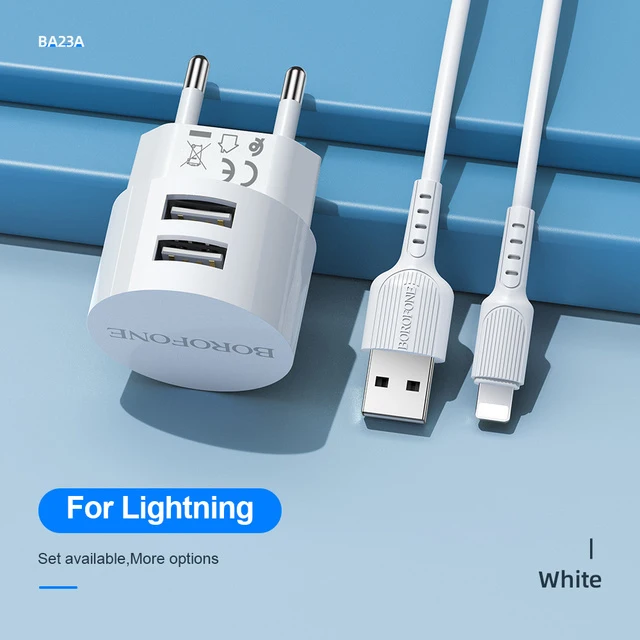 5v 3a usb c BOROFONE 5V 2.4A Dual USB Charger EU Plug Quick Charge Wall Charger Mobile Phone Charging Mini Adapter Travel Charger For iPhone 65 w charger Chargers