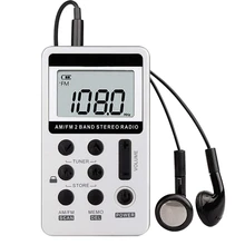 Горячая 3C-AM FM портативное карманное радио, мини цифровой тюнинг стерео с перезаряжаемой батареей и наушниками для ходьбы/бега/спортзала/Campi