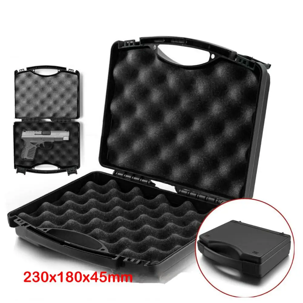 Durable ABS Gun Case Handgun Foam Pistol Gun Storage Box Tactical Hard Gun Case Padded Foam Lining for Hunting Airsoft Paintball