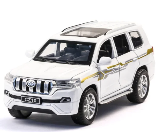 1/32 Toyota PRADO SUV Diecasts игрушечный автомобиль модель автомобиля со звуком светильник коллекция автомобиля игрушки для мальчика подарок - Цвет: Белый