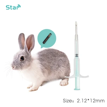 

2.12x12MM FDX-A Microchip Injector T5577 ID Chip Glass Tag 125KHz Frequency 10 Digit Number PET ID Tag For Animal Identification