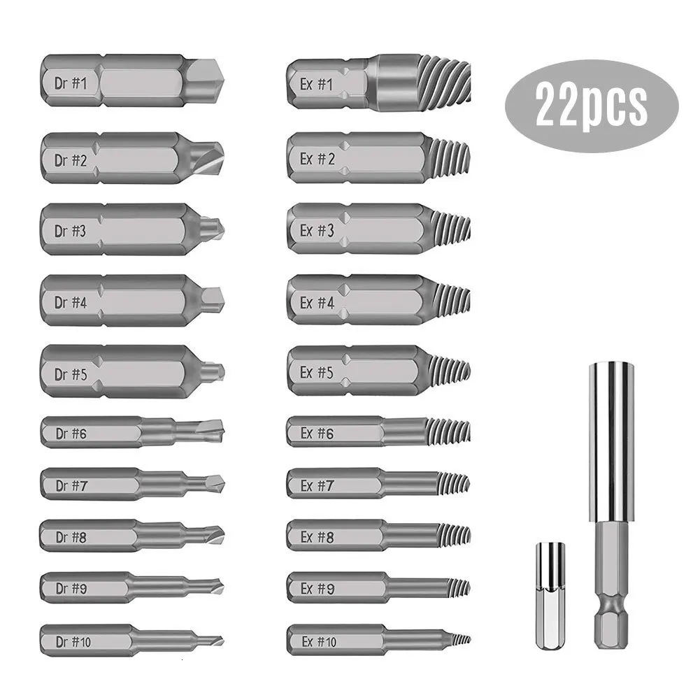 22 шт. многофункциональные прецизионные Сломанные Винтовые экстракторы Набор Мини поврежденные винтовые экстракторы сверла руководство