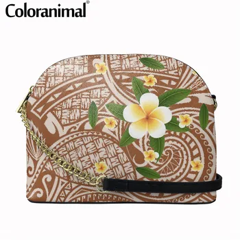 

Polynesian Plumeria Printing Crossbody Bag for Women Tribal Design PU Leather Messenger Bag Female Casual Mini Sling Bolso 2020