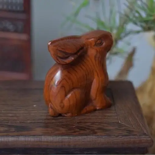 Китайский Старый Самшит ручной работы резьба кролик NETSUKE