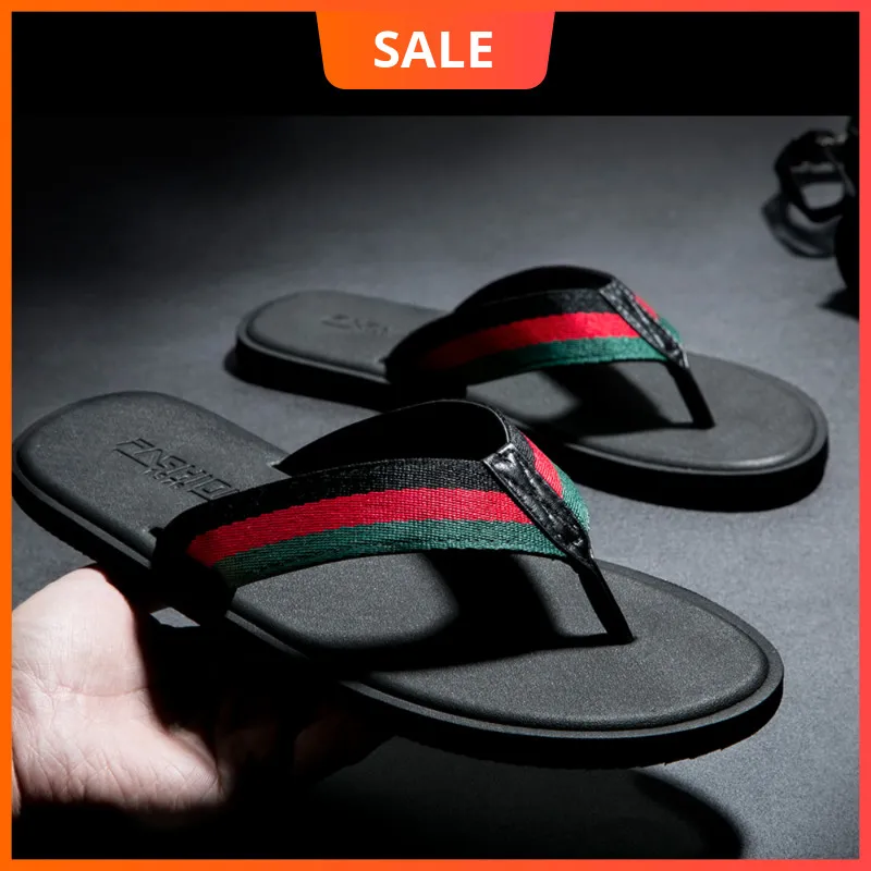 Male Slippers Flip-Flops Home-Shoes Slides Men WEH Black Outdoor Sports Summer Homme