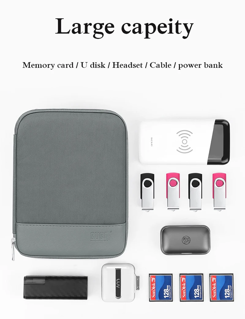 BUBM многофункциональная сумка для хранения на молнии с источником питания, usb-гаджет, органайзер, u-диск, кабель для хранения данных, сумка для хранения, чехол, аксессуары, ltem