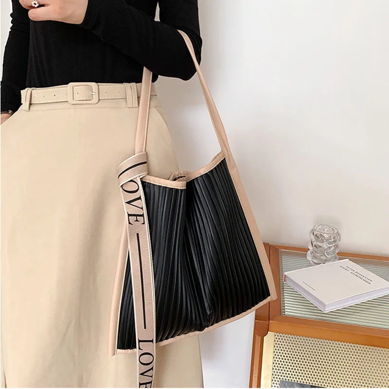 SMOOZA Fashion Women Bags Casual Totes Bag Striped Sofa Leather Shoulder Handbags Wild Ladies Bag Large Capacity Shopper Totes