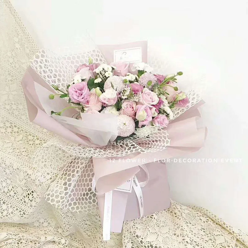 

New Style Hollow out Center Network 5 Yards Circle ti fence Top Grade Gauze Flower Packaging Material Flower Shop Supplies Whole