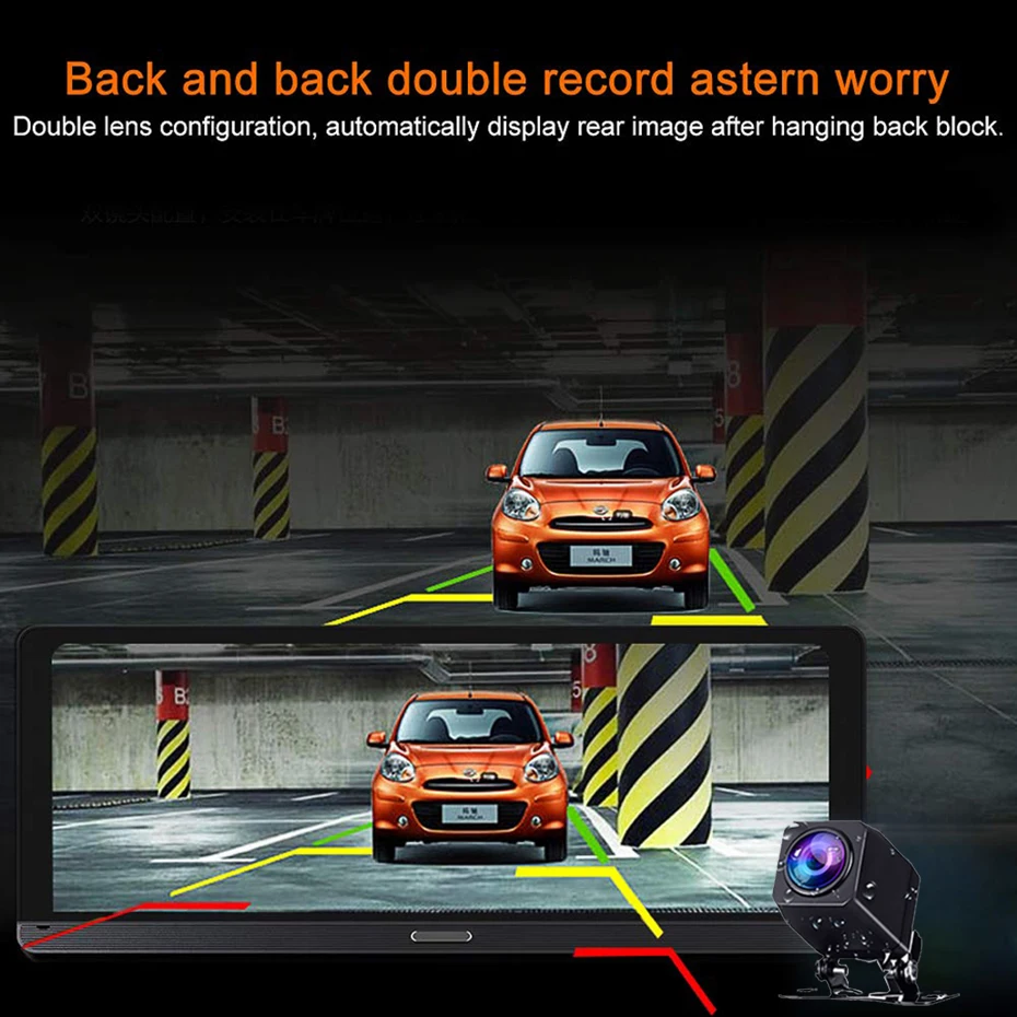 WHEXUNE 8," 4G Автомобильный видеорегистратор gps навигация ADAS Dashboard FHD 1080P Android видеокамера рекордер Bluetooth wifi 16G rom Dashcam