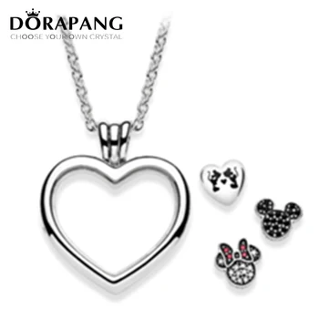 

NEW HOT Sell 100% 925 Sterling Silver Pendant Magnetic DIY Chain Memory Floating Locket Hallowmas Lovely Charms Necklace jewelry