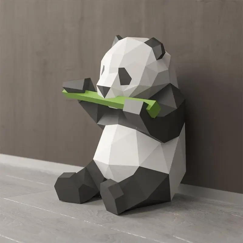 Creative 3D Panda Paper Model DIY Manual Paper Model Hanging Toy For Kids Gifts 3D Panda Animal Papercraft Model Wall Decorative