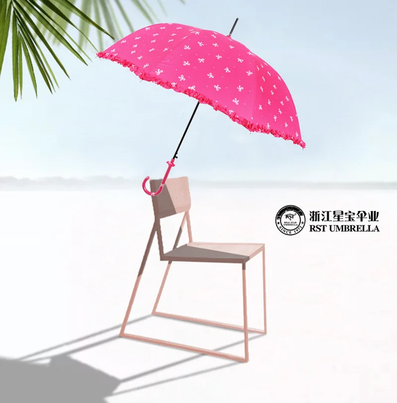 RST Umbrella Foreign Trade Export Europe Women's Bow Pleated Lace Apollo All-Weather Umbrella
