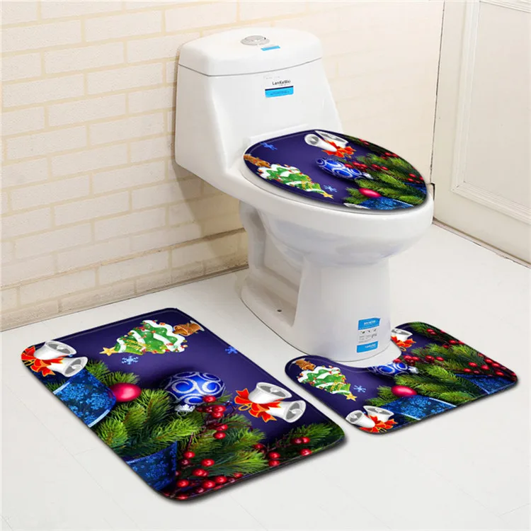 Free Shipping 3Pcs/set Christmas Trees Bathroom Carpet Set Dywaniki Lazienkow Bath Mats Rug Tapete Banheiro Tapis Salle De Bain - Цвет: As Picture