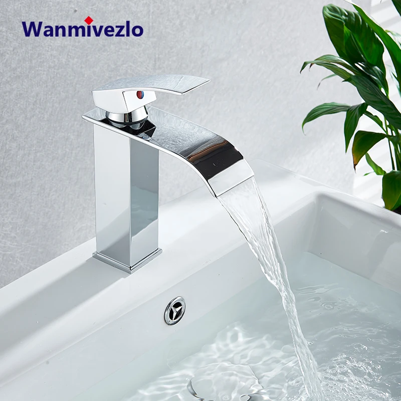 Bathroom Sink Faucet Deck Mounted Basin Mixer Faucets Hot Cold Water
