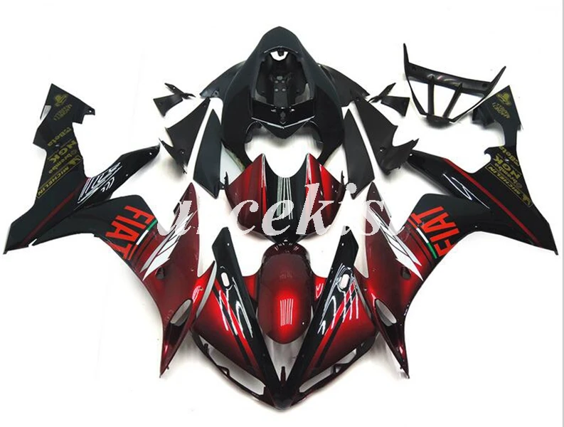 ABS литья под давлением мотоцикл обтекатели комплект подходит для YAMAHA YZF-R1 2004 2005 2006 R1 04 05 06 Кузов Набор холодный черный красный
