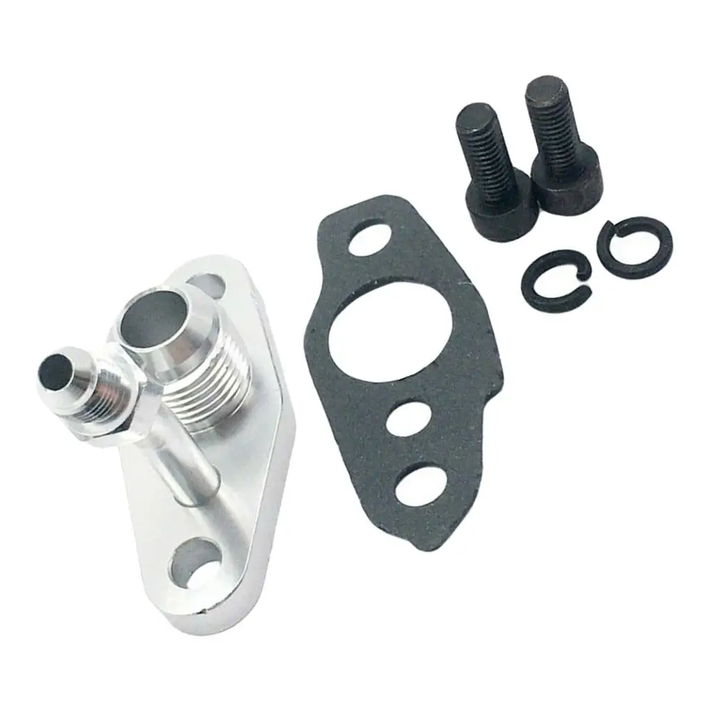 Turbo Oil Feed & Drain Flange For TOYOTA CT9 CT12 CT20 4AN Feed/ 10AN Return