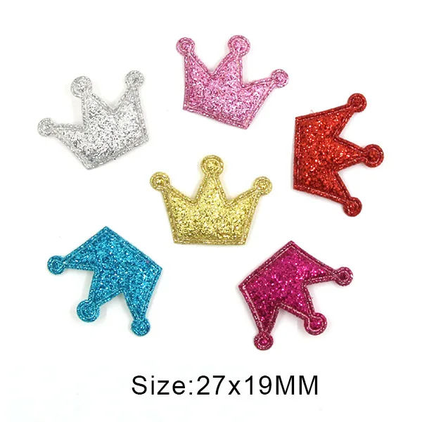 Mix Small Crown 50 шт разноцветные блестящие кожаные накладки Корона/сердце/звезда милые блестящие аппликации нашивки для одежды DIY заколки для волос для девочек - Цвет: Mix Small Crown