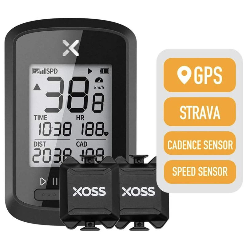 

XOSS G+ GPS Cycling Computer Wireless Bike Speedometer Bicycle Odometer ANT+ Cadence Speed Sensor Heart Rate Monitor Chest Strap