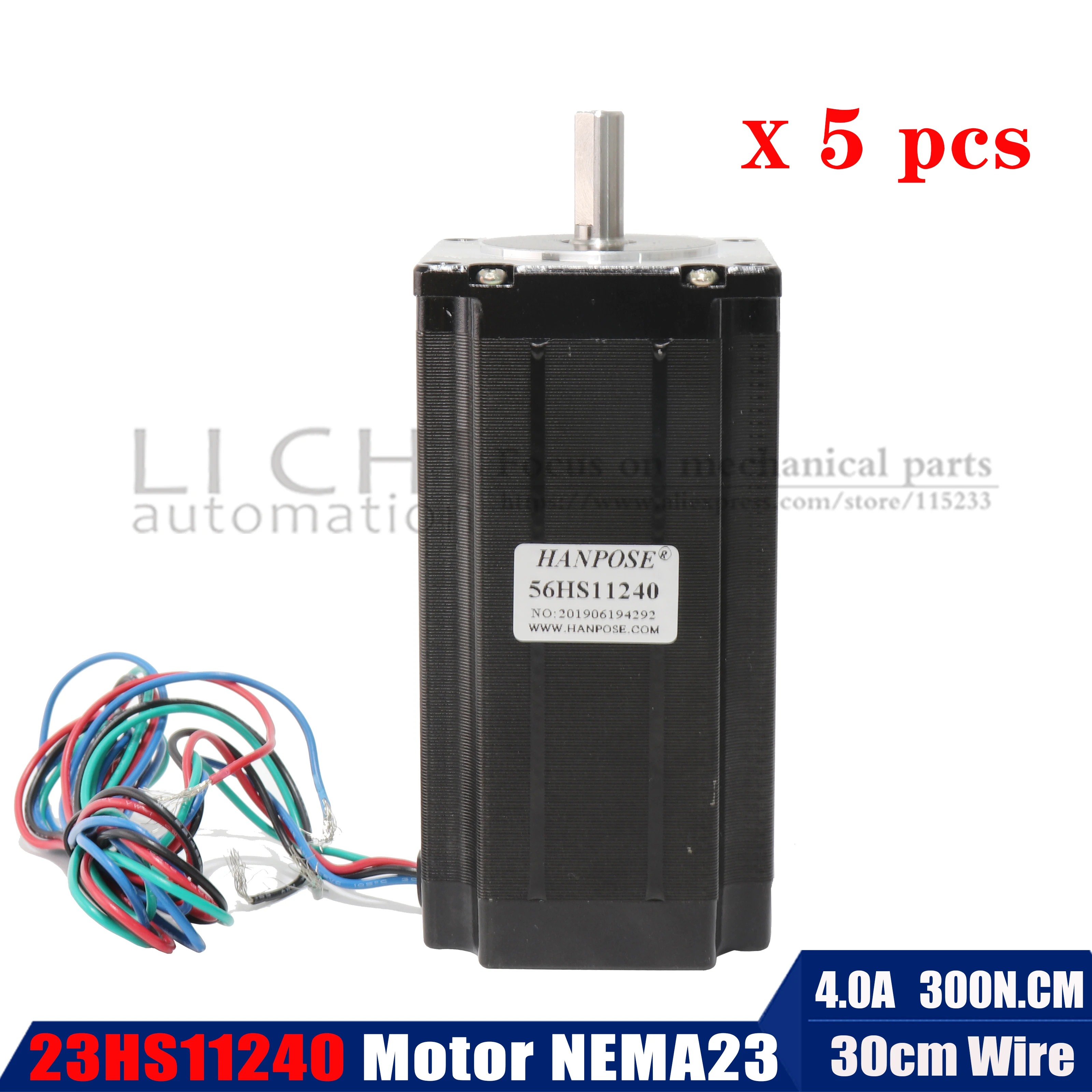 5 шт. 3D принтер 112 мм(4.0A, 300N. cm) 23HS11240 NEMA23 черный двигатель для робота и ЧПУ Гравировальный фрезерный станок