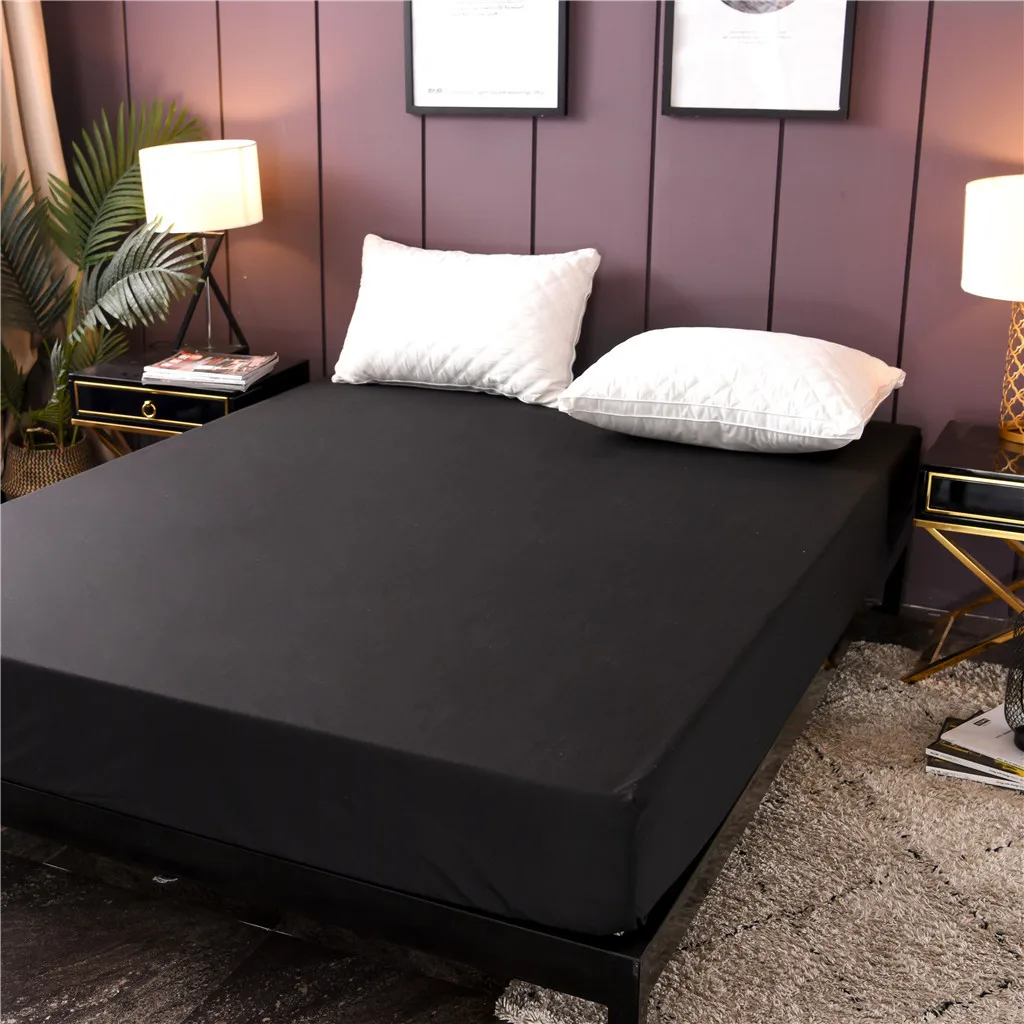 KXAAXS черный матрас для кровати сплошной цвет водонепроницаемый кровать батут крышка матрас Противоскользящий защитный чехол для дома#804g40