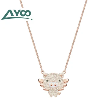 

AYOO High Quality SWA Original 1: 1 High Quality Classic Piggy Necklace Fashion Charm Pendant Necklace Jewellery