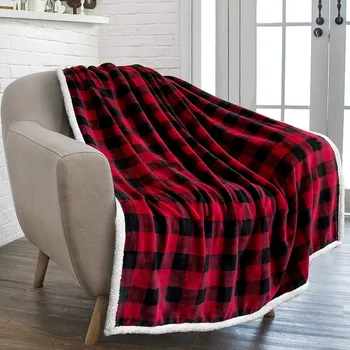 

2020 Blanket Red and Black Checked Flannel Wool Blanket Christmas Blankets Red Blanket Red Black Blue White Snow