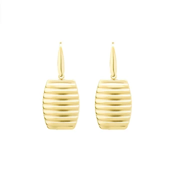 

2020 New Designs Multi Layer Stripe Drop Earrings For Women Ladies Fashion Jewelry Elegant Gold Color Stainless Steel Ear Hook