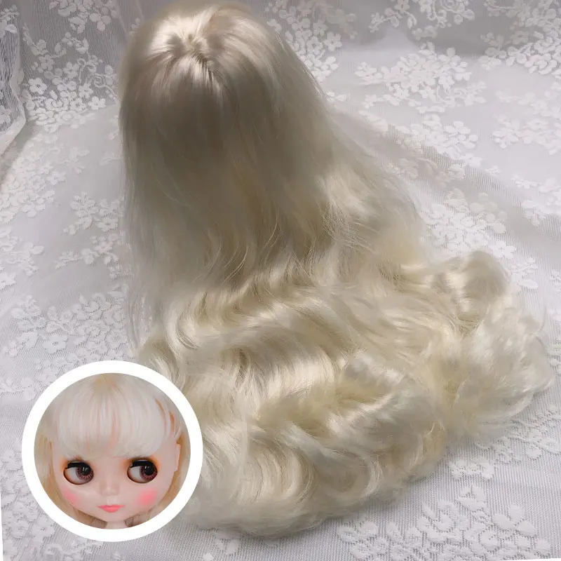 HairWithBangs-12 NBL Blyth кукла аксессуары для DIY пользовательские куклы Blyth, Blyth куклы волосы с куполом и головы волосы с челкой и частичная прическа - Цвет: HairWithBangs-12