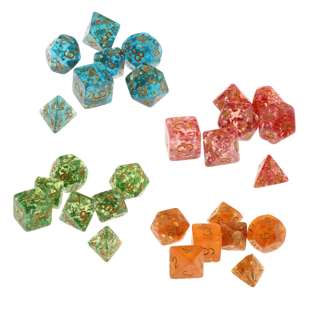 Pack of 7 Polyhedral Dices Table Board Games Party KTV for Dungeon and Dragons Polyhedral Dice Games DND Dice Set Kids Math Toys