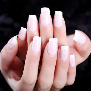 

24pcs Fake Nail Short Long Natural Nail Natural French False Nail Tip Acrylic Salon Full Cover Tips Makeup Manicure With Glue