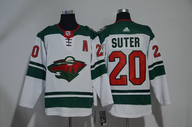 For Men Сшитые Миннесота Мужские взрослые#12 Eric Staal 20 Ryan Suter 40 Devan Dubnyk 64 Mikael Granlund Джерси - Цвет: For Men