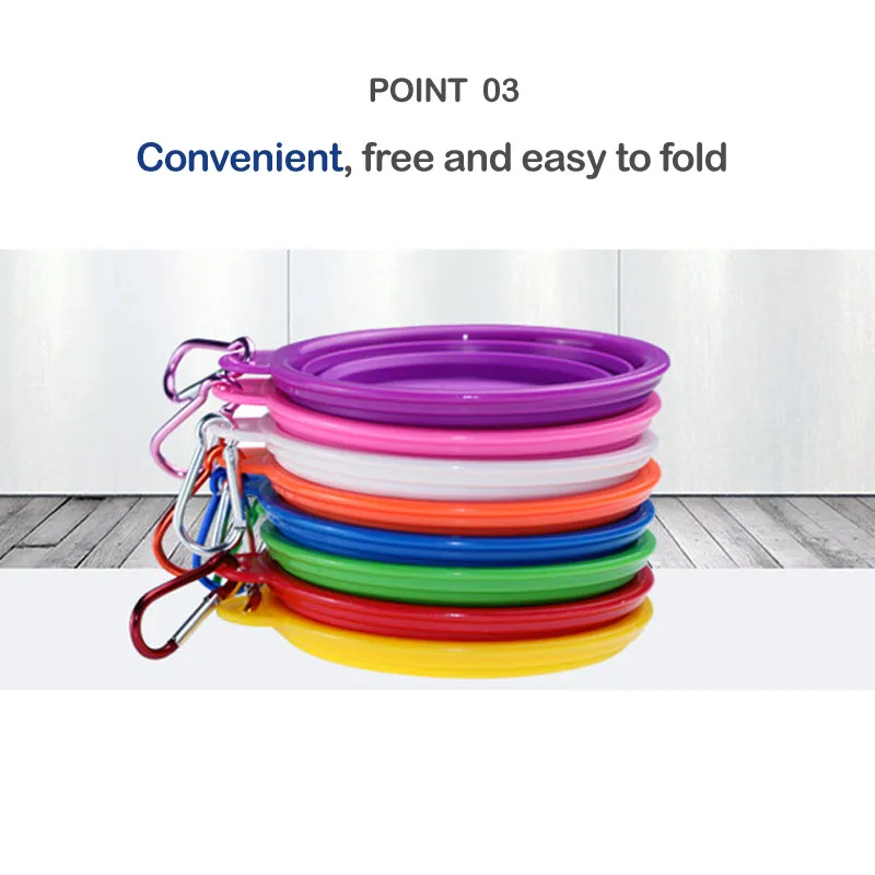 Складная Силиконовая тарелка миска для собаки домашних животных Dish портативная